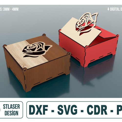 Laser Cut Decorative Box With Lid Svg Files Cut Etsy Australia