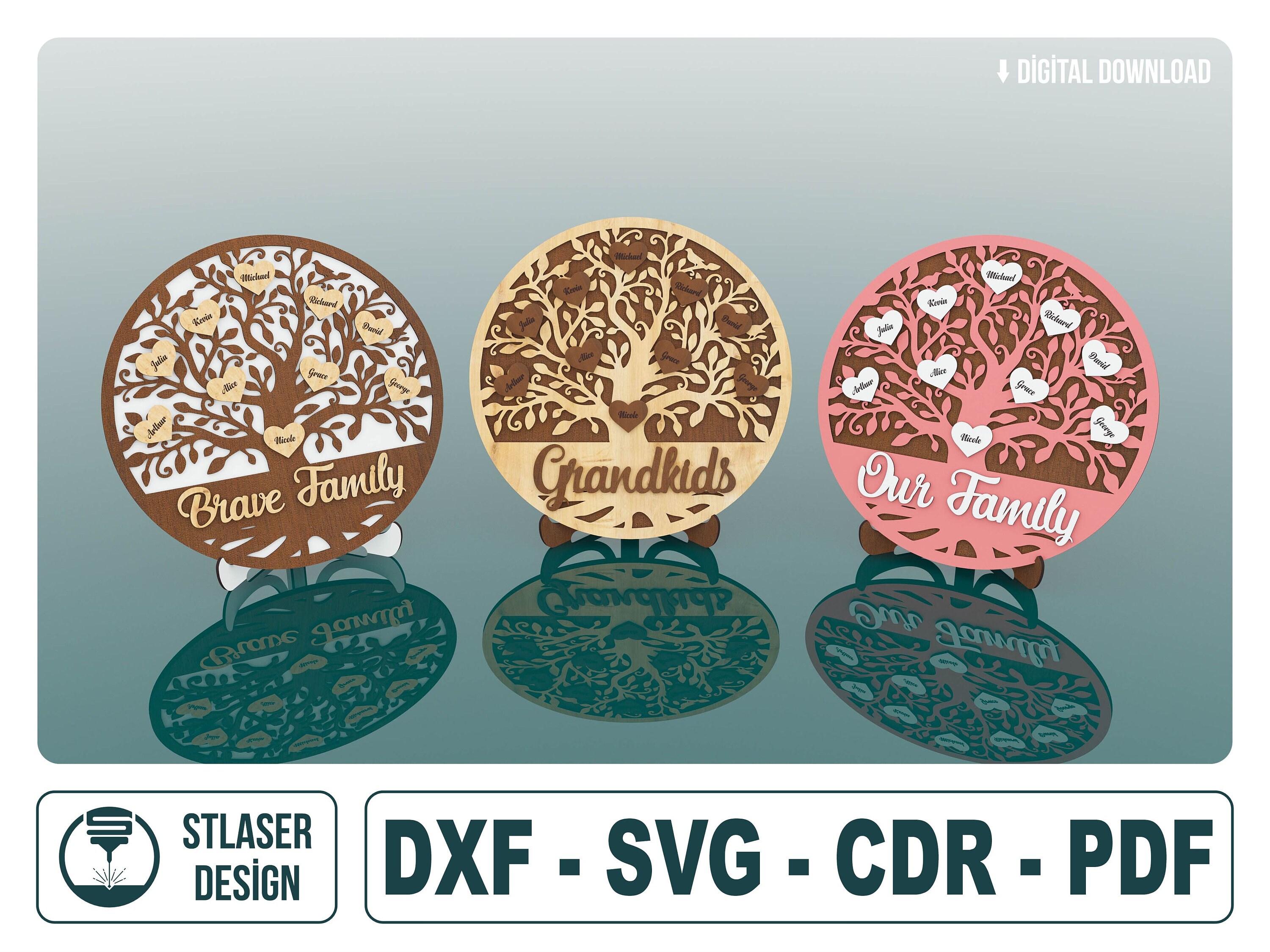 Family Tree Laser Cut Svg Files Vector Files For Wood Laser Etsy Family Tree Laser Cut Svg Files Vector Files For Wood Laser Etsy