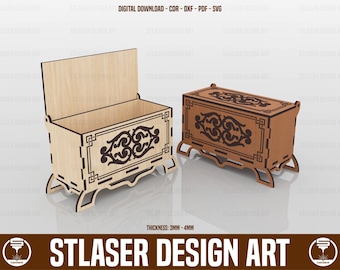 Laser Cut Jewelry Gift Box Svg Files, Wooden Gift Box Laser Cut, Vector Files For Wood Laser Cutting