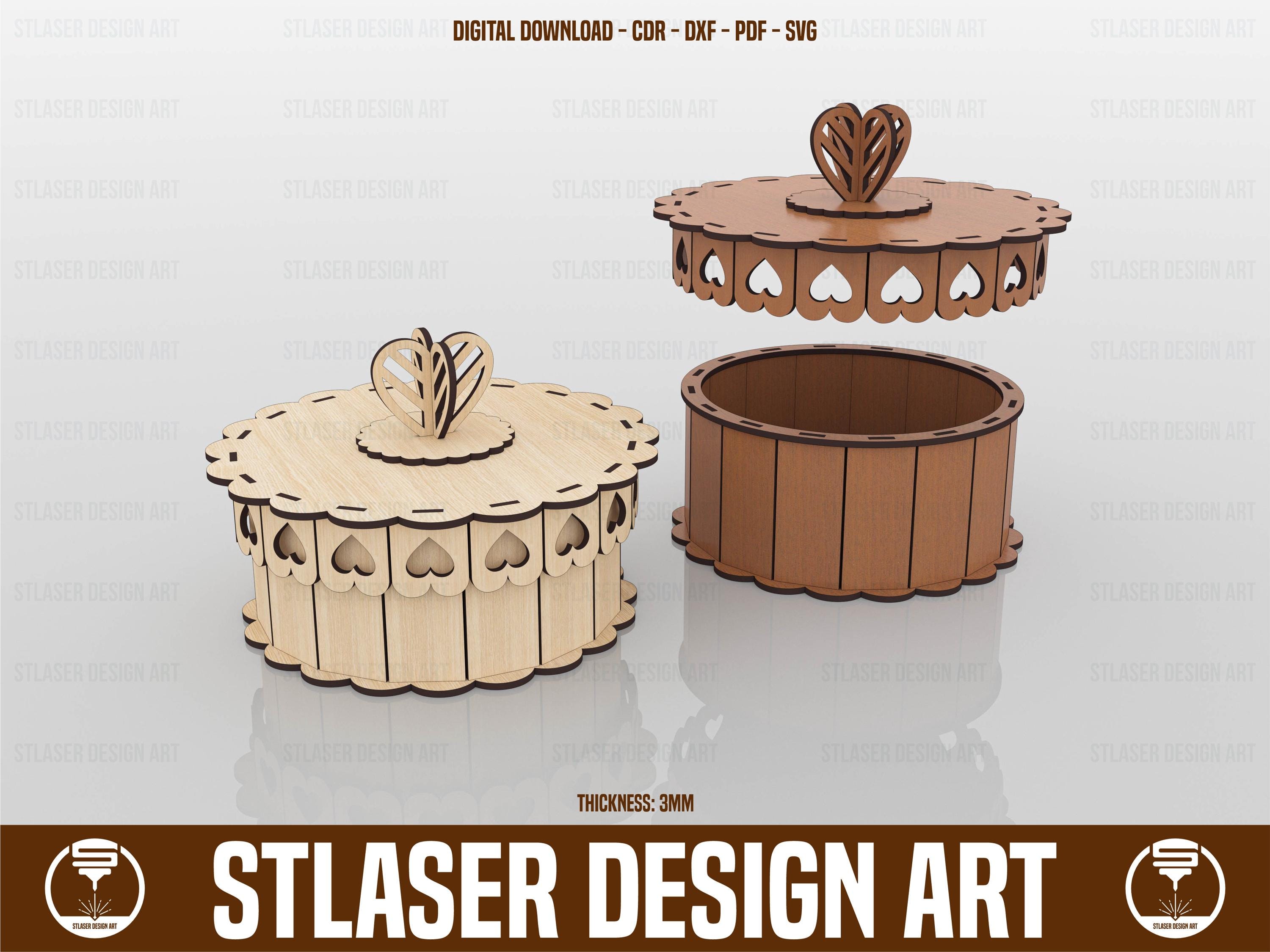 Decorative Round Gift Box Laser Cut Svg Files, Vector Files for Wood ...