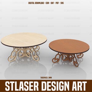 Laser Cut Cake Stand Svg Files, Vector Files For Wood Laser Cutting
