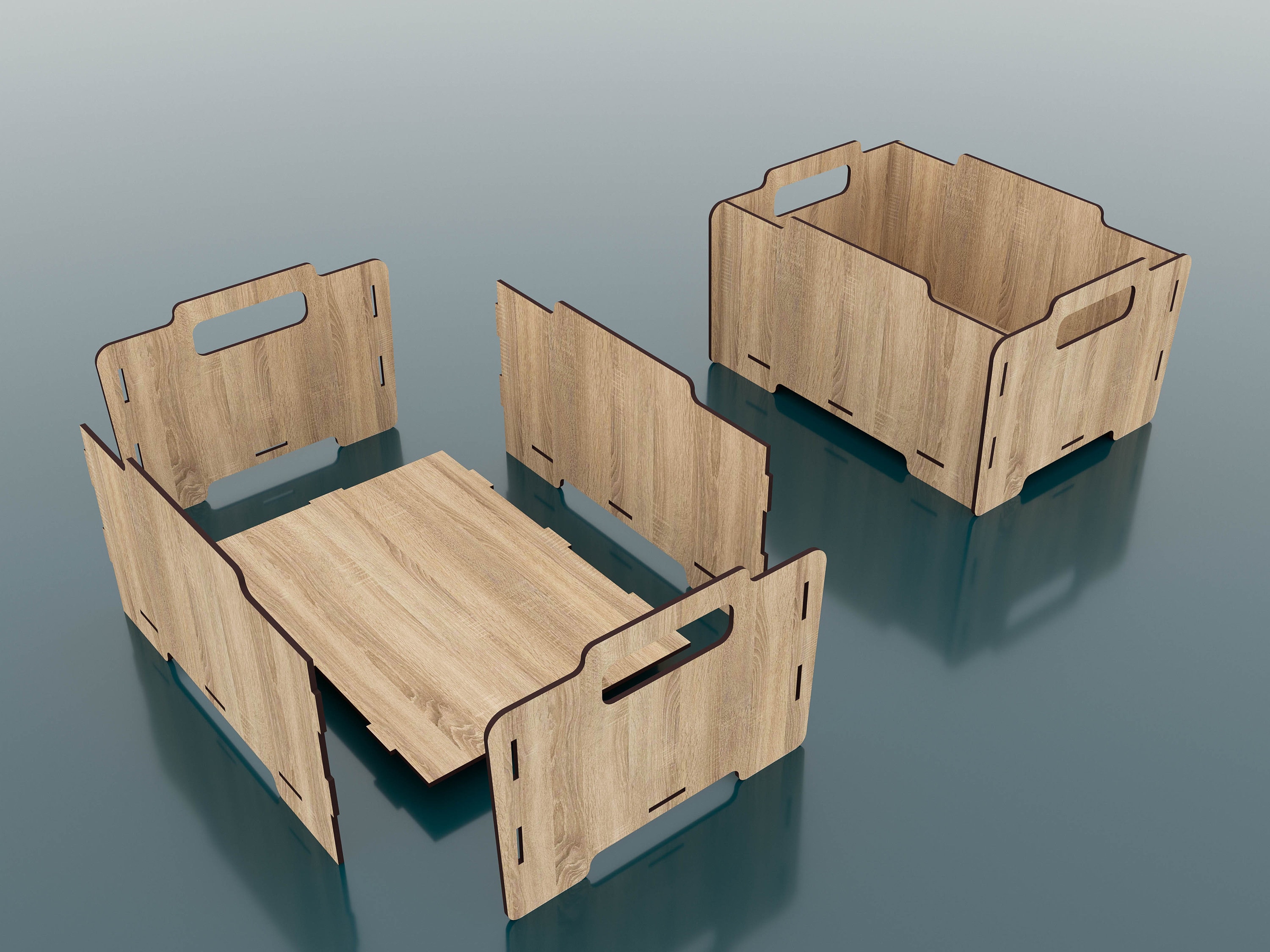 Laser Cut Stackable Storage Box Files, Laser Cut Wooden Box