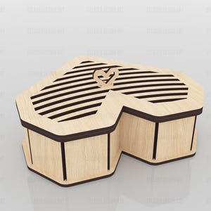 Heart Gift Box Laser Cut Svg Files, Vector Files for Wood Laser Cutting ...