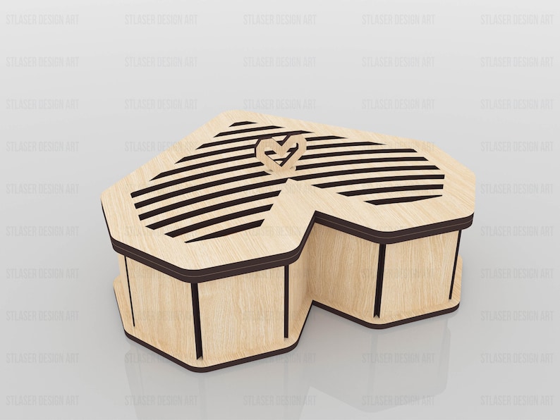 Heart Gift Box Laser Cut Svg Files, Vector Files for Wood Laser Cutting ...