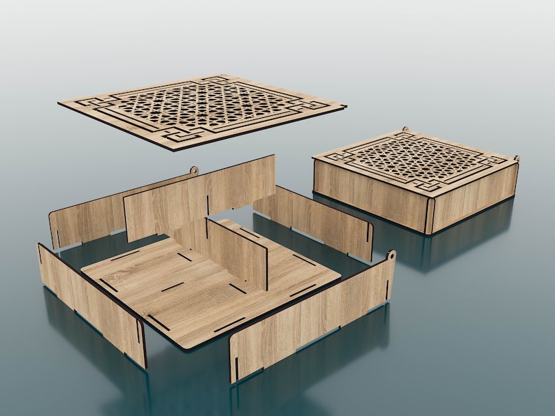 Decorative Wooden Gift Box Wooden Gift Box Laser Cut Laser Etsy