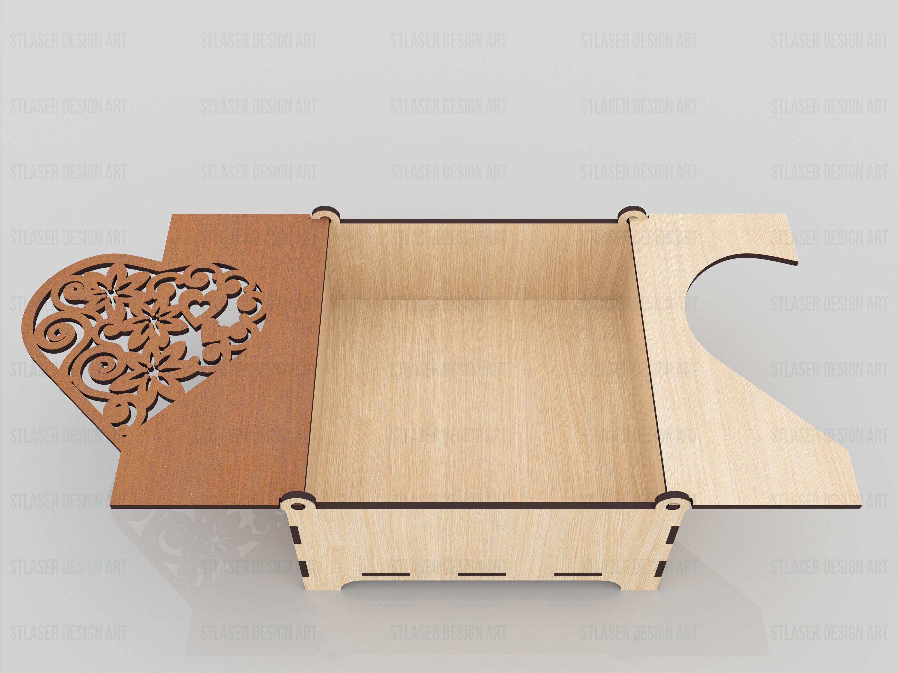 Laser Cut Decorative Box With Lid Svg Files, Vector Files for Wood ...