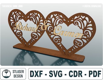 Personalized Heart Frame Laser Cut Svg Files, Vector Files For Wood Laser Cutting