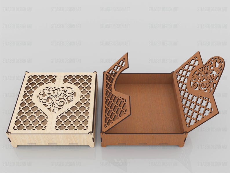 Decorative Box With Lid Laser Cut Svg Files , Gift Box Laser Cut Files ...