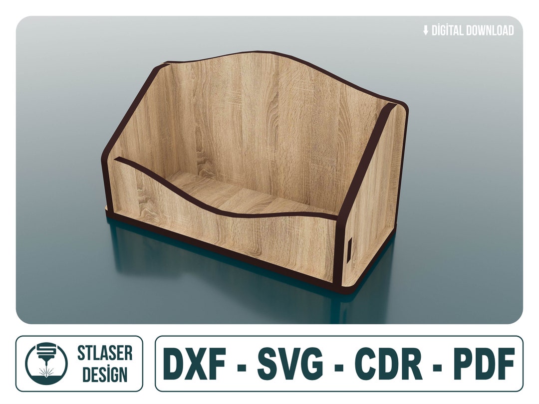 Wood Laser Cut Business Card Holder, Vector Files for Wood Laser