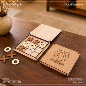 SVG-Dateien, Vektordateien für das lasergeschnittene Tic-Tac-Toe-Holzspiel, geeignet für das Laserschneiden von Holz.