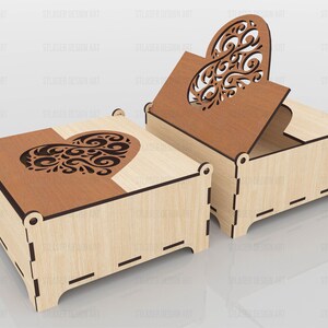 Laser Cut Decorative Box With Lid Svg Files, Vector Files for Wood ...