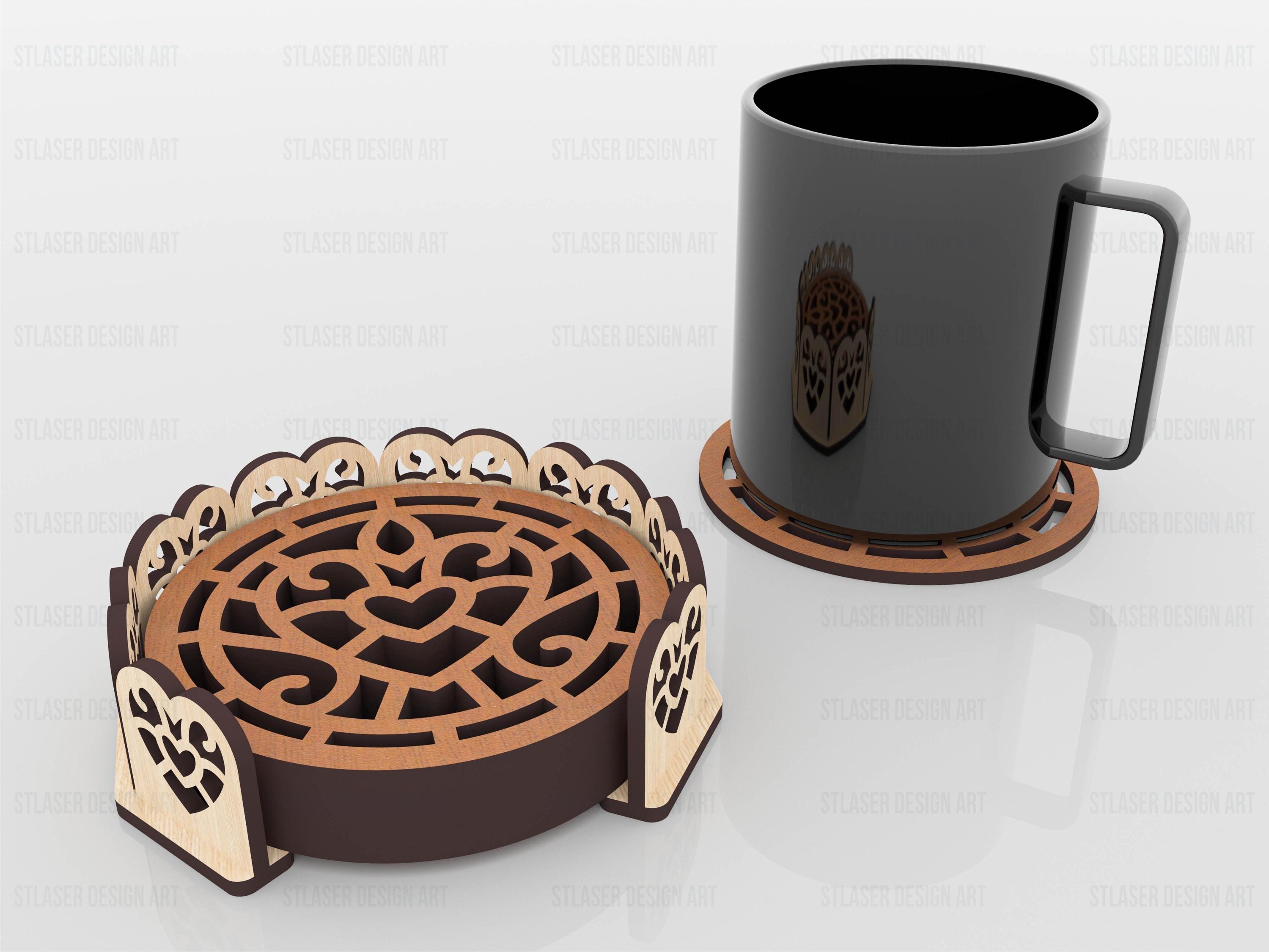 Boxed Coaster Laser Cut Svg Files, Vector Files for Wood Laser Cutting ...