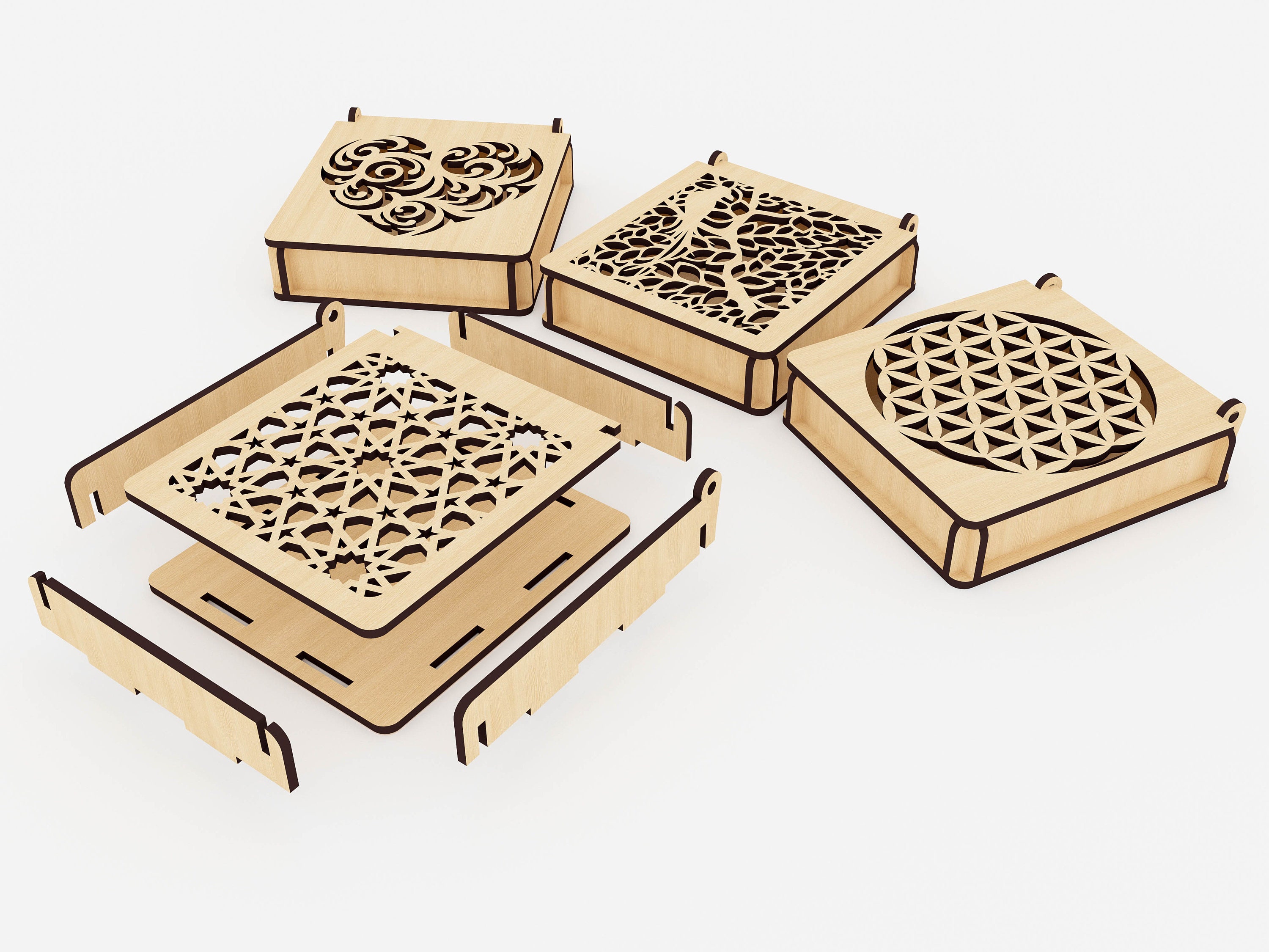 Decorative Wooden Gift Box Laser Cut Laser Cut Wooden Box Etsy Israel