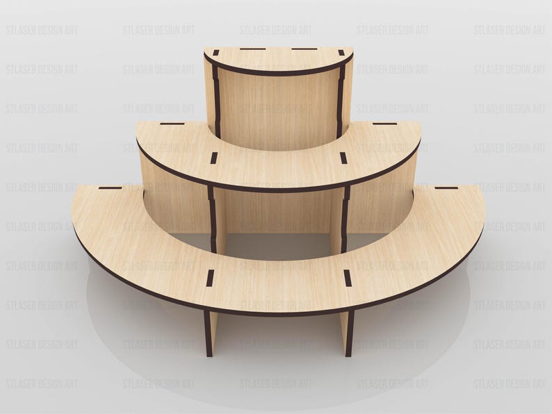 Vector File Display Stand Display Stand Laser Cut Svg Files , 3 Shelf Display Stand Files, Vector ...