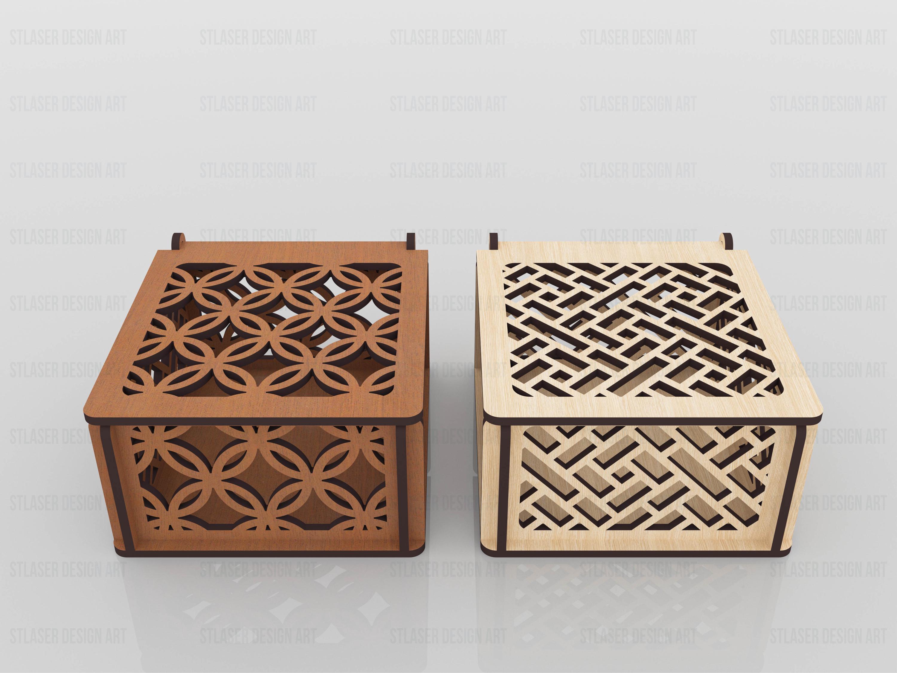 Laser Cut Box With Lid Svg Files, Decorative Wooden Gift Box Laser Cut ...