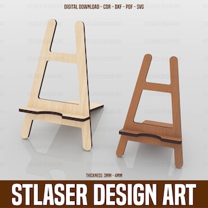 2 Different Size Laser Cut Easel Stant Svg Files, Vector Files For Wood Laser Cutting