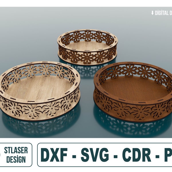 Decorative Round Box Svg Files, Vector Files For Wood Laser Cutting