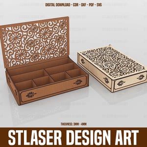Laser Cut Jewelry Box Svg Files, Wooden Gift Box Files, Vector Files For Wood Laser Cutting