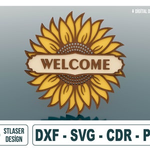 Welcome Sign, Door Hanger Laser Cut Svg Files, Vector Files For Wood Laser Cutting