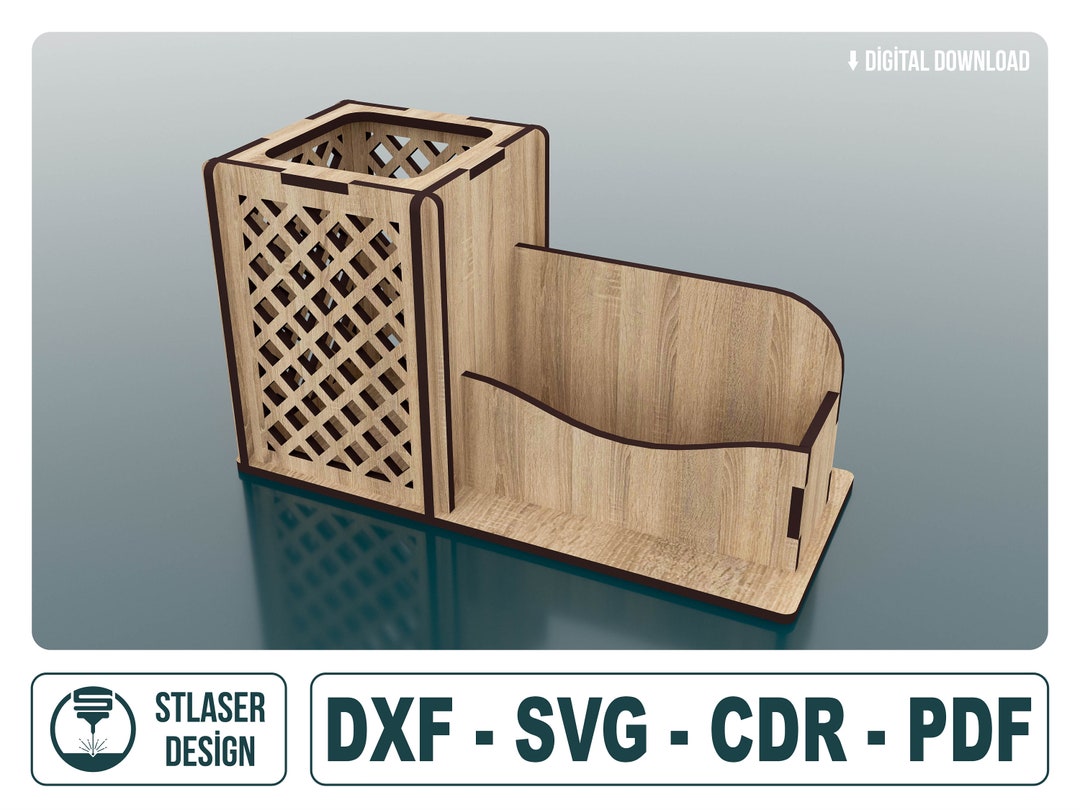 Laser Cut Pencil Business Card Holder Svg Files Svg Etsy