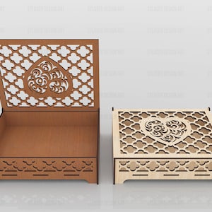 Laser Cut Box With Heart Svg Files, Jewelry and Gift Box Vector Files ...
