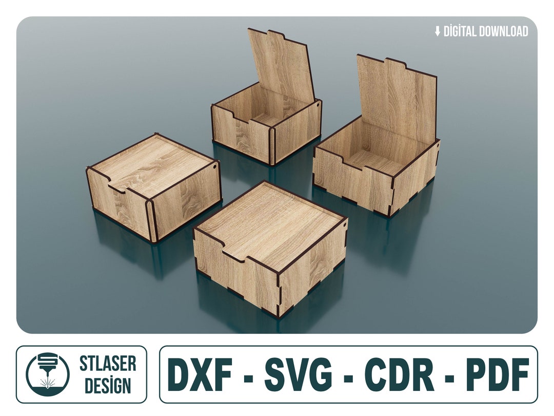 Two Different Boxes, Laser Cut Wooden Box With Lid, Vector Files for