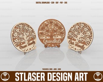 Family Tree Laser Cut Svg Files, Vector Files For Wood Laser Cutting