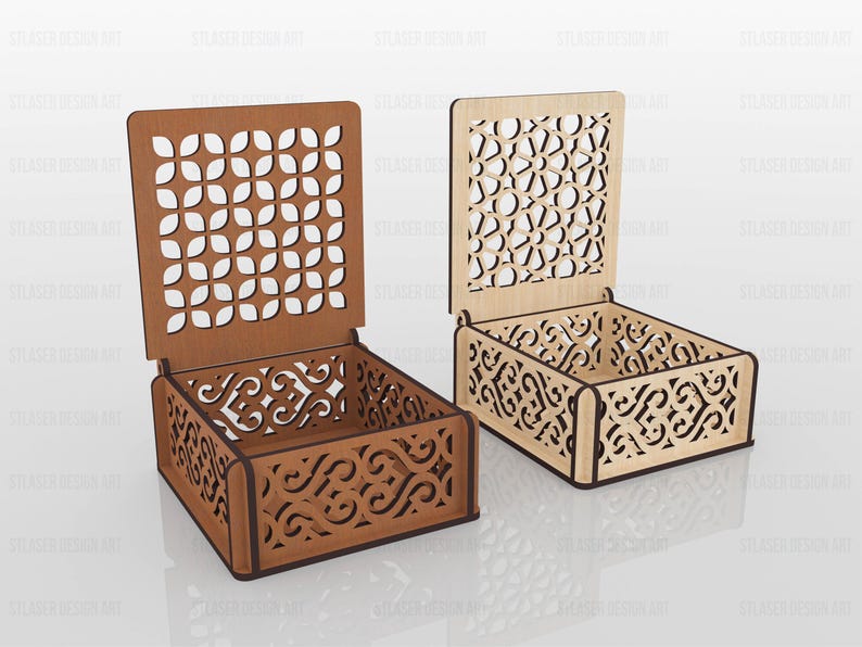 Laser Cut Box With Lid Svg Files, Decorative Wooden Gift Box Laser Cut ...