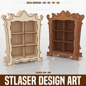 Displaystandaard lasergesneden SVG-bestanden, decoratief 6 sleuven displaystandaardbestanden, vectorbestanden voor hout lasersnijden