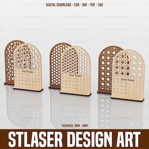 6 Different Earring Stand Laser Cut Svg Files, Earring Holder Files, Vector Files For Wood Laser Cutting