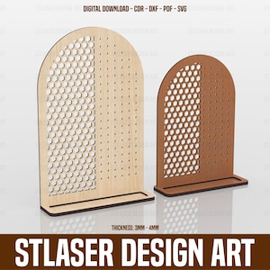 2 Different Size Laser Cut Earring Stand Svg Files, Earring Holder Files, Vector Files For Wood Laser Cutting