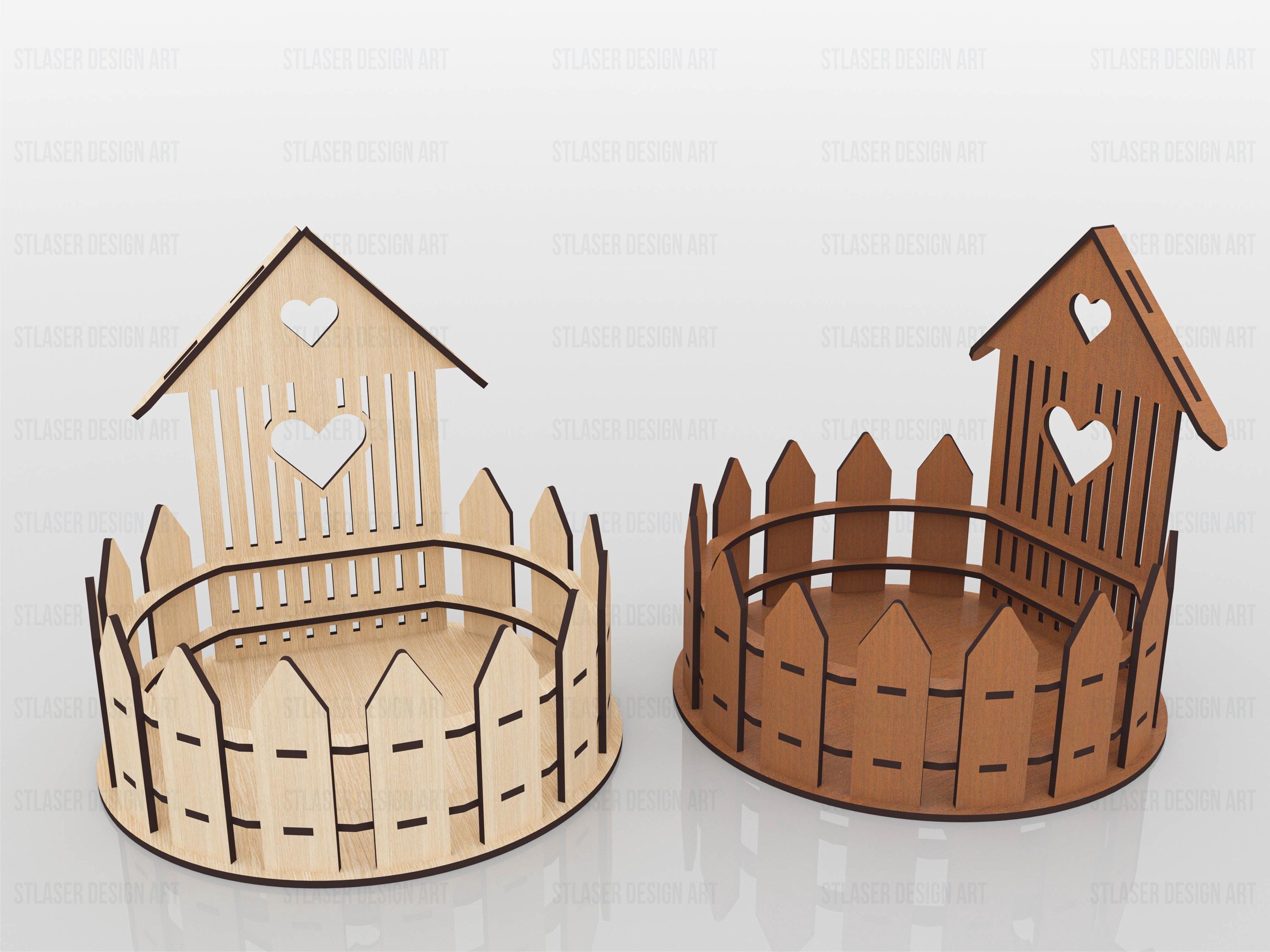 Laser Cut Decorative Basket Box Svg Files, Vector Files for Wood Laser ...