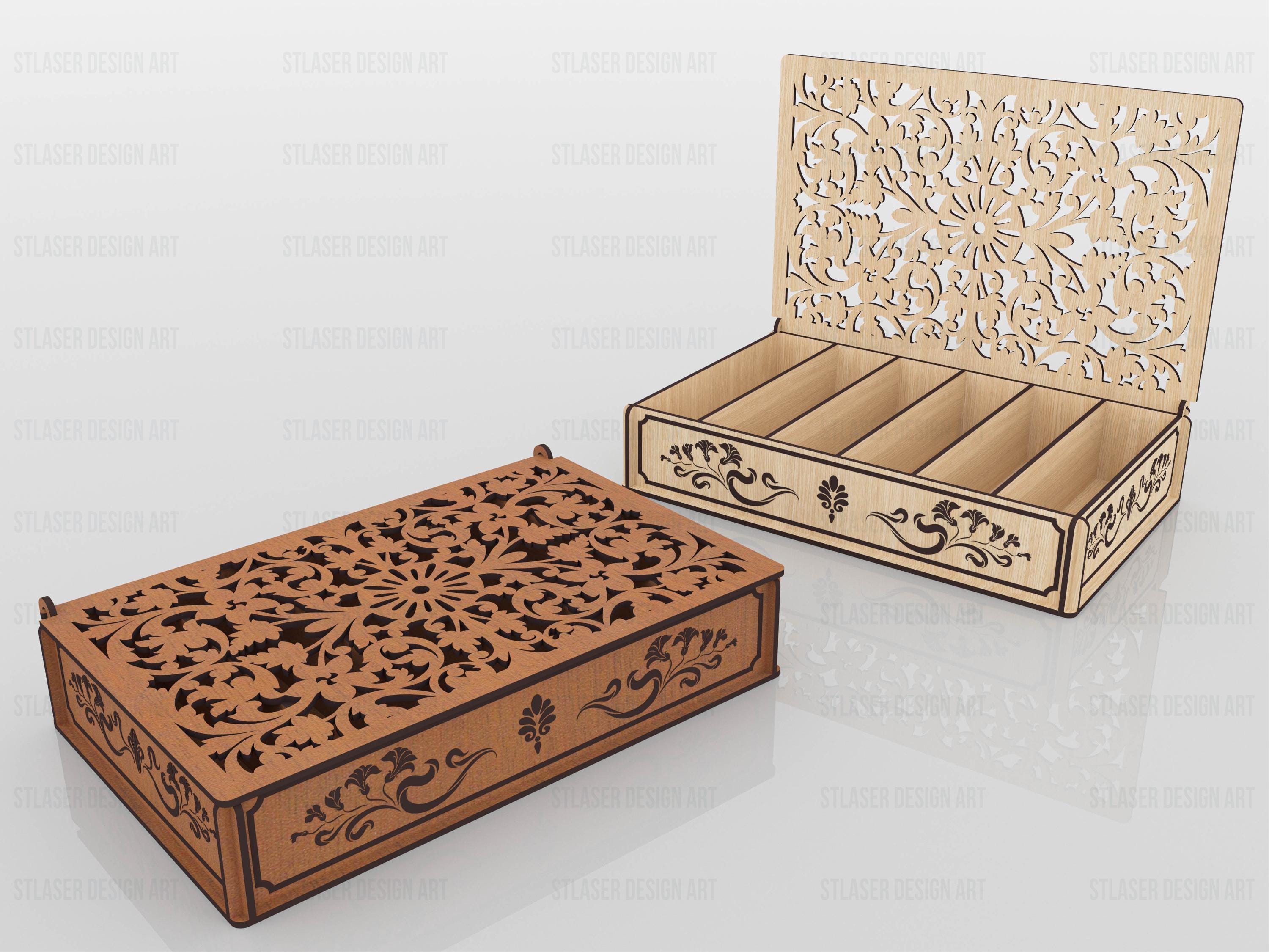 Laser Cut Jewelry Box Svg Files, Wooden Gift Box Files, Vector Files ...