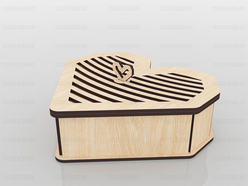 Heart Gift Box Laser Cut Svg Files, Vector Files for Wood Laser Cutting ...