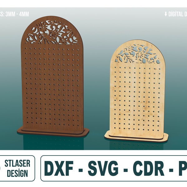 2 Size Earring Stand Svg Files, Earring Holder Files, Vector Files For Wood Laser Cutting