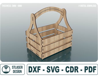 Laser Cut Wooden Basket File, Vector Files For Wood Laser Cutting