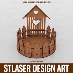 Archivos SVG de cestas decorativas cortadas con láser, archivos vectoriales para corte láser de madera