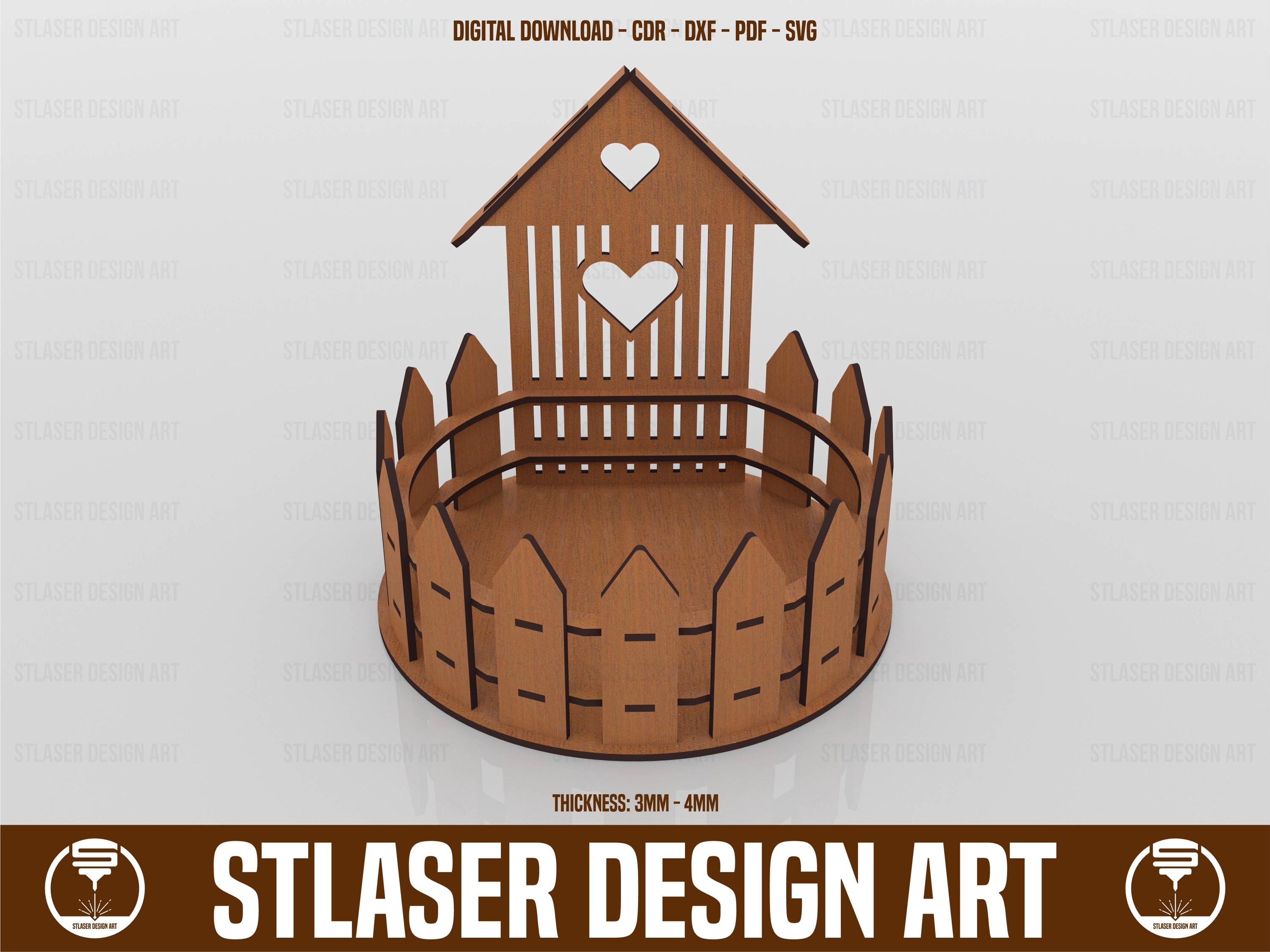 Laser Cut Decorative Basket Box Svg Files, Vector Files for Wood Laser ...