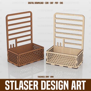 Earring Stand Laser Cut Svg Files, Earring Holder Files, Vector Files For Wood Laser Cutting
