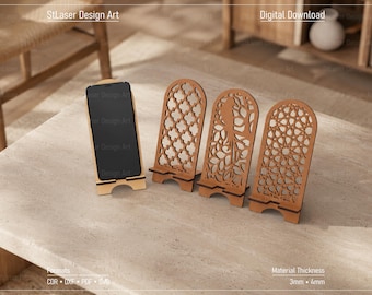 Laser Cut Phone Holder Svg Files, Phone Stand, Vector Files For Laser Cutting