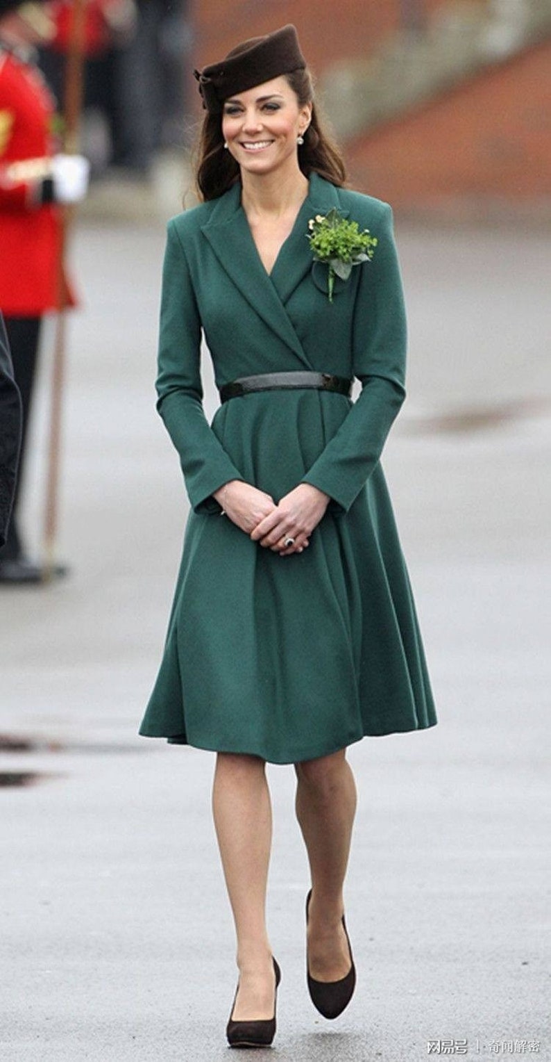 Vneck Beautiful and Chic Green Dress as Seen on Kate Etsy