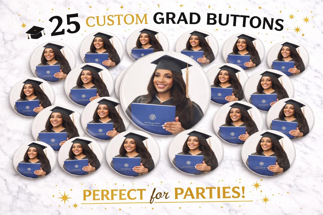 25 Custom Graduation Buttons 3in - Etsy