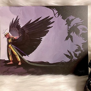 Crowza Art Print, Dream SMP, DSMP, Aesthetic, Style, Drawing, Crows, Philza, 4x6, 8x10, 11x17