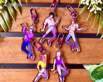 Acrylic Demons K pop Idols boys Keychains