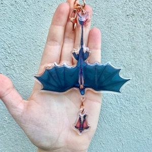 Acrylic Night Fury Toothless Hiccup Flying Dragon Training Charm Keychain