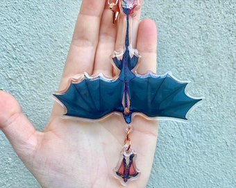 Acrylic Night Fury Toothless Hiccup Flying Dragon Training Charm Keychain