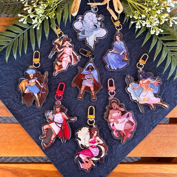Acrylic Epic Odyssey Odysseus Penelope Circe Posideon Hermes Calypo Aeolus Athena Double-Sided Charm Keychain