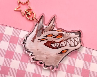 Acrylic Kon Aki Anime Fox CSM Double-Sided Charm Expoxy Keychain