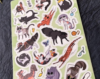Cat Sticker Sheets, Derpy, Animals Aesthetic, Style, Drawing, Glossy, Vinyl