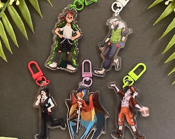 DISCONTINUED - Acrylic Grain Scar Mumbo Bdubs Etho Hermitcraft Life Series Evo Watcher Buttercups Double-Sided Charm Glitter Keychain